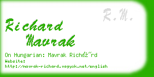 richard mavrak business card